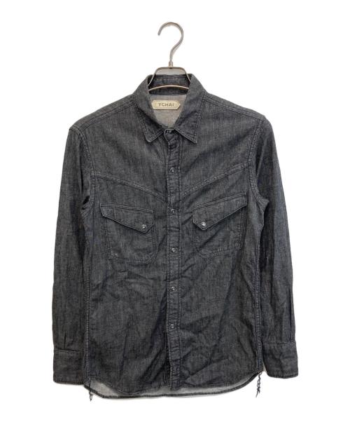 YCHAI（イカイ）YCHAI (イカイ) WESTERN/ウェスタン コットンリネンダンガリーソリッドウエスタンシャツ グレー サイズ:Sの古着・服飾アイテム