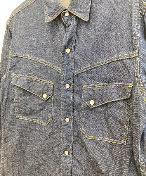 YCHAI（イカイ）YCHAI (イカイ) WESTERN/ウェスタン コットンリネンダンガリーソリッドウエスタンシャツ インディゴ サイズ:Sの古着・服飾アイテム