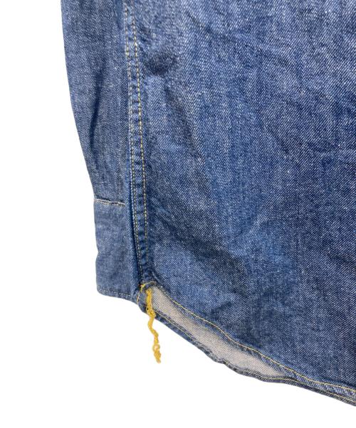 YCHAI（イカイ）YCHAI (イカイ) WESTERN/ウェスタン コットンリネンダンガリーソリッドウエスタンシャツ インディゴ サイズ:Sの古着・服飾アイテム