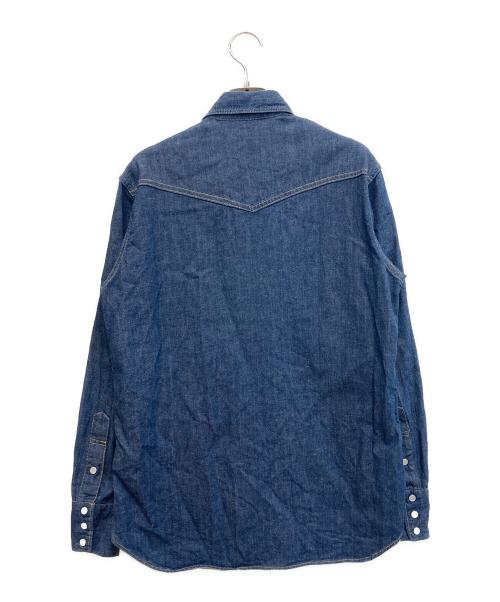 YCHAI（イカイ）YCHAI (イカイ) WESTERN/ウェスタン コットンリネンダンガリーソリッドウエスタンシャツ インディゴ サイズ:Sの古着・服飾アイテム
