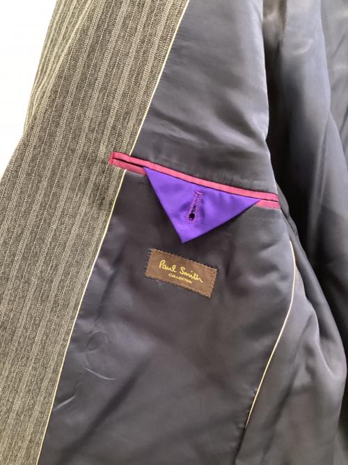 Paul Smith COLLECTION（ポールスミス コレクション）Paul Smith COLLECTION (ポールスミス コレクション) ストライプセットアップスーツ グレー サイズ:Lの古着・服飾アイテム