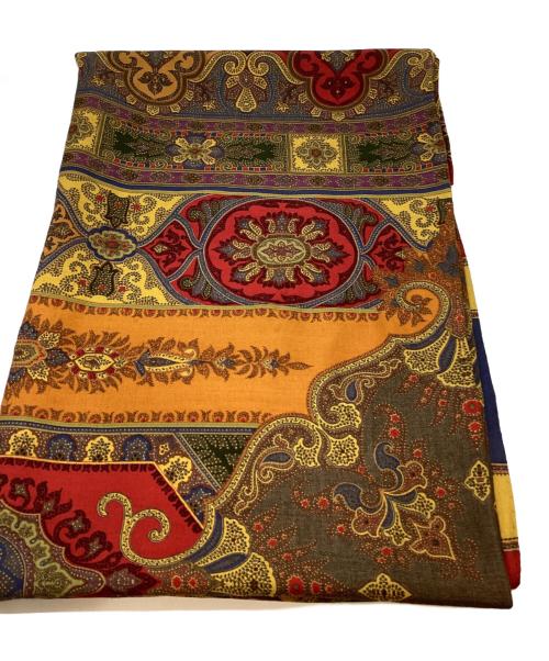 ETRO（エトロ）ETRO (エトロ) 大判ウールシルクスカーフ ブラウン サイズ:実寸参照の古着・服飾アイテム