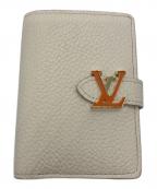 LOUIS VUITTONルイ ヴィトン）の古着「LV ヴェルティカル ウォレット コンパクト 二つ折り財布」｜ホワイト×オレンジ