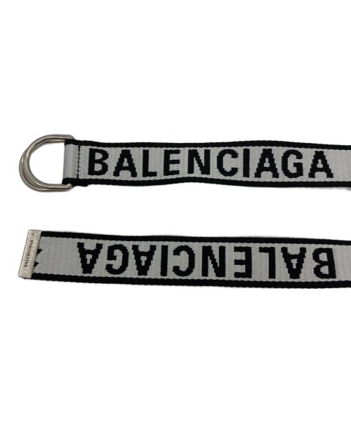 BALENCIAGA（バレンシアガ）BALENCIAGA (バレンシアガ) Dリング スライダーベルト（D RING BELT 35） ブラック×ホワイトの古着・服飾アイテム