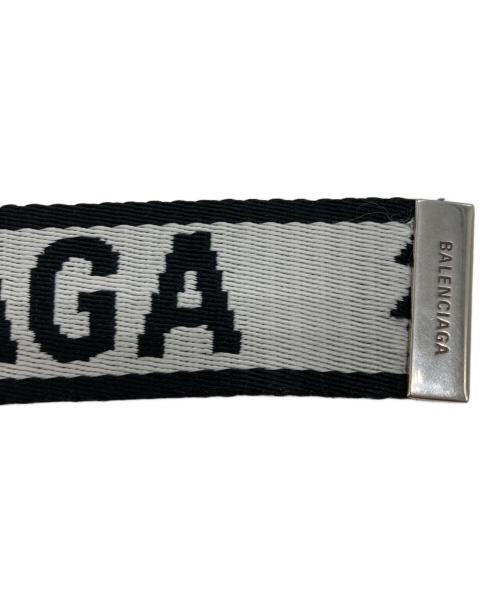 BALENCIAGA（バレンシアガ）BALENCIAGA (バレンシアガ) Dリング スライダーベルト（D RING BELT 35） ブラック×ホワイトの古着・服飾アイテム