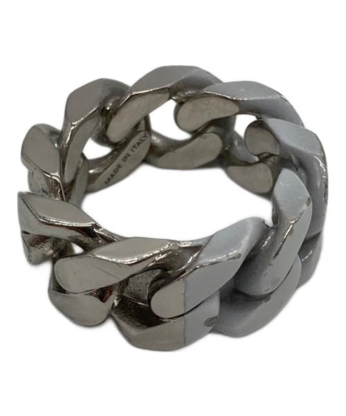 MM6 Maison Margiela（エムエムシックスメゾンマルジェラ）MM6 Maison Margiela (エムエムシックスメゾンマルジェラ) ハーフペイント チェーンリンクリング シルバー×ホワイト サイズ:12号の古着・服飾アイテム