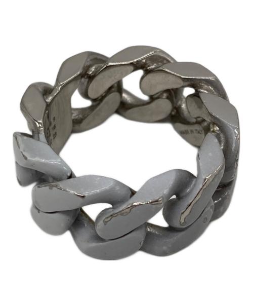 MM6 Maison Margiela（エムエムシックスメゾンマルジェラ）MM6 Maison Margiela (エムエムシックスメゾンマルジェラ) ハーフペイント チェーンリンクリング シルバー×ホワイト サイズ:12号の古着・服飾アイテム
