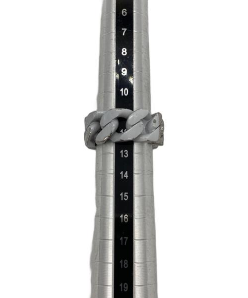 MM6 Maison Margiela（エムエムシックスメゾンマルジェラ）MM6 Maison Margiela (エムエムシックスメゾンマルジェラ) ハーフペイント チェーンリンクリング シルバー×ホワイト サイズ:12号の古着・服飾アイテム