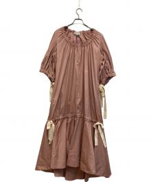 LEE MATHEWS（リー マシュー）の古着「Cotton blend poplinmidi dress」｜ピンク