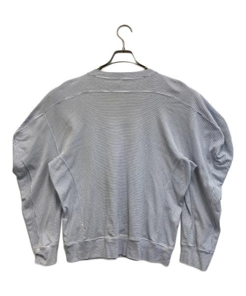 TWEO（トゥー）TWEO (トゥー) ペイント変形ボーダーカットソー イエロー×ブルー サイズ:Mの古着・服飾アイテム