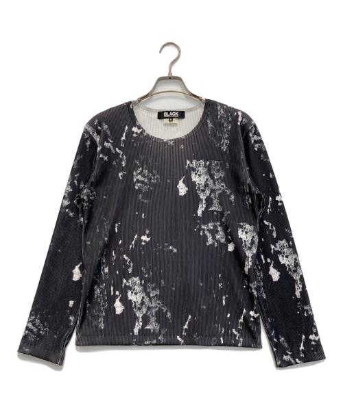 BLACK COMME des GARCONS（ブラックコムデギャルソン）BLACK COMME des GARCONS (ブラックコムデギャルソン) リブ柄カットソー ブラック サイズ:Sの古着・服飾アイテム