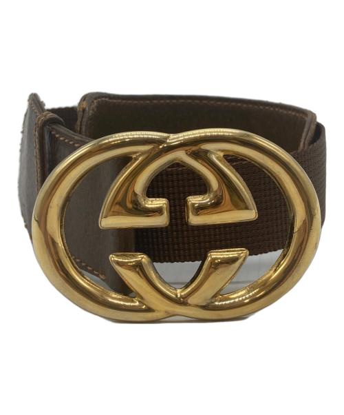 GUCCI（グッチ）GUCCI (グッチ) インターロッキングGバックルベルト ブラウンの古着・服飾アイテム