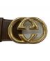 GUCCI (グッチ) インターロッキングGバックルベルト ブラウン：6000円
