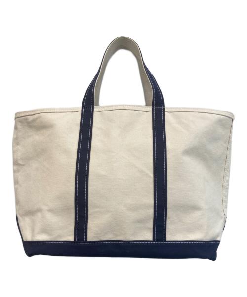 L.L.Bean（エルエルビーン）L.L.Bean (エルエルビーン) BOAT AND TOTE /トートバッグ ブルー×アイボリーの古着・服飾アイテム