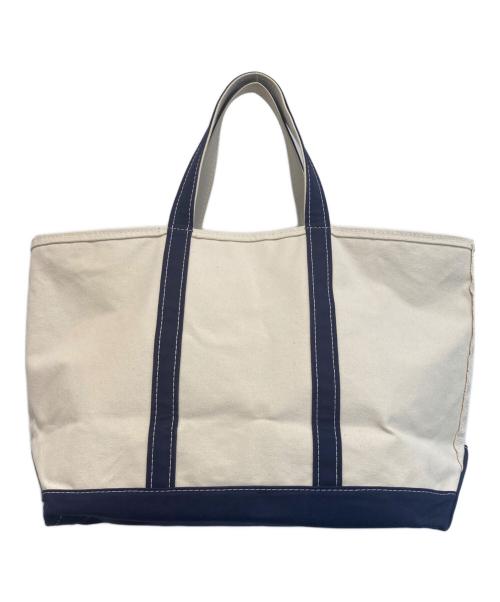 L.L.Bean（エルエルビーン）L.L.Bean (エルエルビーン) BOAT AND TOTE /トートバッグ ブルー×アイボリーの古着・服飾アイテム