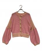 IENAイエナ）の古着「26SS クロシェニット ミックスショートカーディガン」｜ピンク
