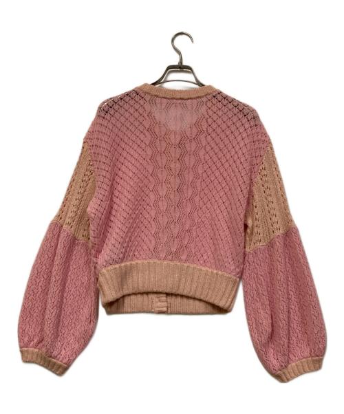 IENA（イエナ）IENA (イエナ) 26SS クロシェニット ミックスショートカーディガン ピンク サイズ:記載なしの古着・服飾アイテム