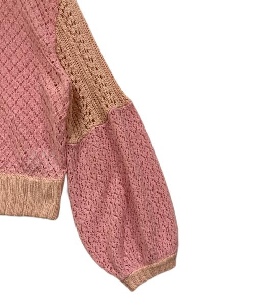 IENA（イエナ）IENA (イエナ) 26SS クロシェニット ミックスショートカーディガン ピンク サイズ:記載なしの古着・服飾アイテム
