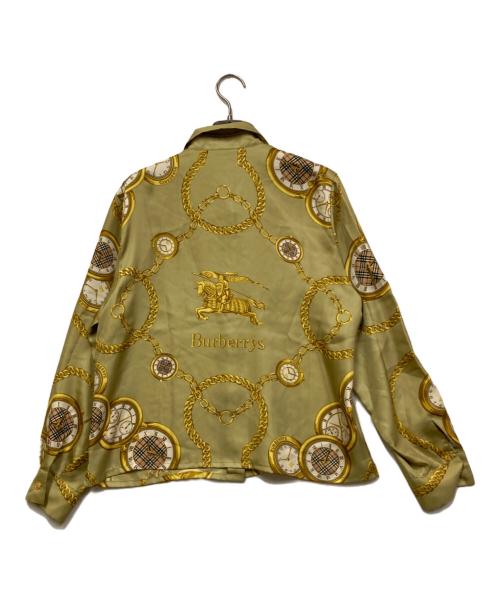 Burberry's（バーバリーズ）Burberry's (バーバリーズ) 時計・チェーン柄シャツ グリーン サイズ:9の古着・服飾アイテム