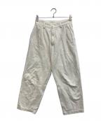 wirrowウィロウ）の古着「COTTON TWILL TUCK PANTS」｜ホワイト