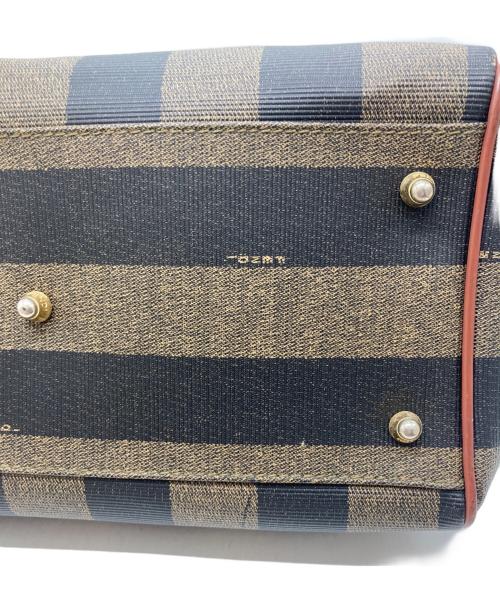 FENDI（フェンディ）FENDI (フェンディ) ペカン ミニボストンバッグ ネイビー×ベージュの古着・服飾アイテム
