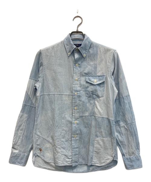POLO RALPH LAUREN（ポロ・ラルフローレン）POLO RALPH LAUREN (ポロ・ラルフローレン) 裾ポニー インドコットンパッチーワークシャツ ブルー サイズ:XSの古着・服飾アイテム