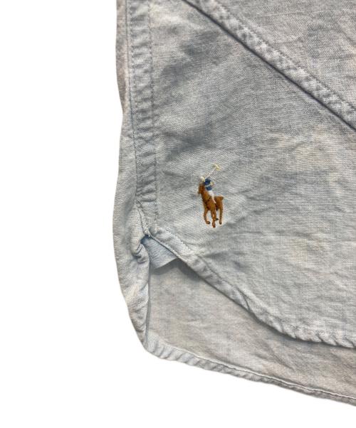 POLO RALPH LAUREN（ポロ・ラルフローレン）POLO RALPH LAUREN (ポロ・ラルフローレン) 裾ポニー インドコットンパッチーワークシャツ ブルー サイズ:XSの古着・服飾アイテム