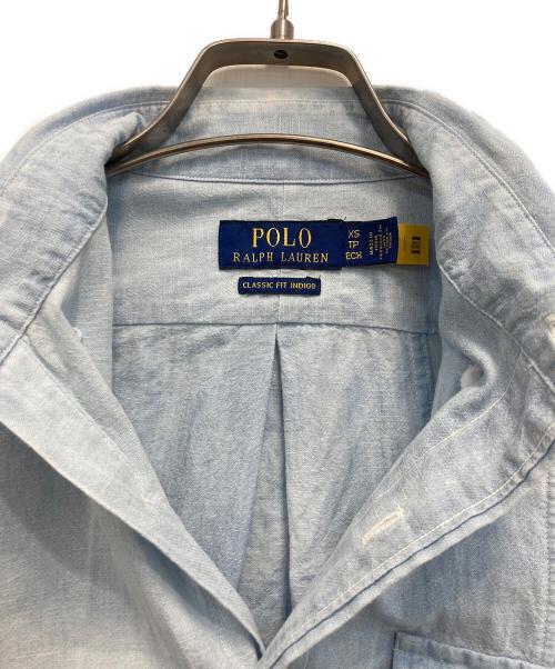 POLO RALPH LAUREN（ポロ・ラルフローレン）POLO RALPH LAUREN (ポロ・ラルフローレン) 裾ポニー インドコットンパッチーワークシャツ ブルー サイズ:XSの古着・服飾アイテム