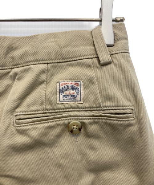 POLO RALPH LAUREN（ポロ・ラルフローレン）POLO RALPH LAUREN (ポロ・ラルフローレン) Whitman リラックスフィットプリーテッドチノパンツ ベージュ サイズ:W28の古着・服飾アイテム