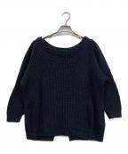 MUSE de Deuxieme Classeミューズ ドゥーズィエム クラス）の古着「Lily Linen アゼ プルオーバー/シルク・リネンニット」｜ネイビー