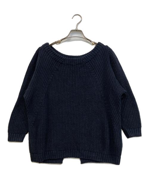 MUSE de Deuxieme Classe（ミューズ ドゥーズィエム クラス）MUSE de Deuxieme Classe (ミューズ ドゥーズィエム クラス) Lily Linen アゼ プルオーバー/シルク・リネンニット ネイビー サイズ:記載無しの古着・服飾アイテム