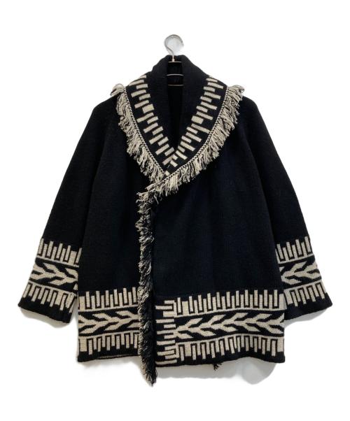 MUSE de Deuxieme Classe（ミューズ ドゥーズィエム クラス）MUSE de Deuxieme Classe (ミューズ ドゥーズィエム クラス) native gown カーディガン ブラック×ホワイト サイズ:記載なし。実寸参照の古着・服飾アイテム