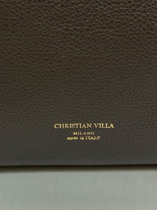 CHRISTIAN VILLA（クリスチャンヴィラ）CHRISTIAN VILLA (クリスチャンヴィラ) レザートートバッグ ブラウンの古着・服飾アイテム