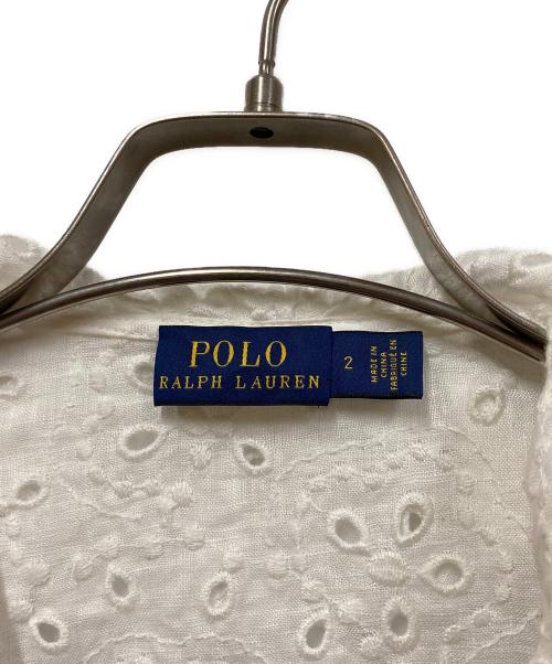 POLO RALPH LAUREN（ポロ・ラルフローレン）POLO RALPH LAUREN (ポロ・ラルフローレン) フリルブラウス ホワイト サイズ:2の古着・服飾アイテム