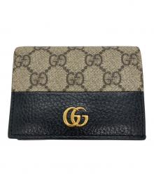 GUCCI（グッチ）の古着「GGスプリーム ダブルG カードケースウォレット」｜ベージュ×ブラック