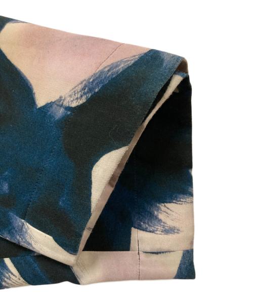 DRIES VAN NOTEN（ドリスヴァンノッテン）DRIES VAN NOTEN (ドリスヴァンノッテン) フローラルタックワイドパンツ ネイビー×ホワイト サイズ:XSの古着・服飾アイテム