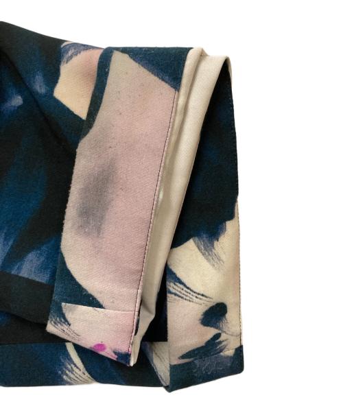 DRIES VAN NOTEN（ドリスヴァンノッテン）DRIES VAN NOTEN (ドリスヴァンノッテン) フローラルタックワイドパンツ ネイビー×ホワイト サイズ:XSの古着・服飾アイテム