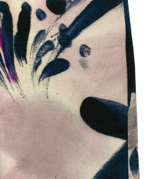 DRIES VAN NOTEN（ドリスヴァンノッテン）DRIES VAN NOTEN (ドリスヴァンノッテン) フローラルタックワイドパンツ ネイビー×ホワイト サイズ:XSの古着・服飾アイテム