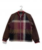BLACK LABEL CRESTBRIDGEブラックレーベル クレストブリッジ）の古着「Harris Tweedウールツイードブルゾン」｜ブラウン