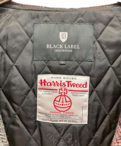 BLACK LABEL CRESTBRIDGE（ブラックレーベル クレストブリッジ）BLACK LABEL CRESTBRIDGE (ブラックレーベル クレストブリッジ) Harris Tweedウールツイードブルゾン ブラウン サイズ:Mの古着・服飾アイテム