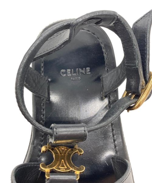 CELINE（セリーヌ）CELINE (セリーヌ) クレア トリオンフ グラディエーター サンダル ブラック サイズ:35の古着・服飾アイテム