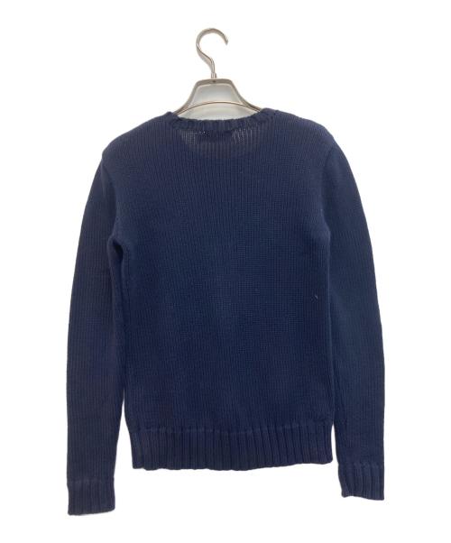 POLO RALPH LAUREN（ポロ・ラルフローレン）POLO RALPH LAUREN (ポロ・ラルフローレン) 星条旗 コットンクルーニット ネイビー サイズ:XSの古着・服飾アイテム