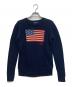 POLO RALPH LAUREN（ポロ・ラルフローレン）の古着「星条旗 コットンクルーニット」｜ネイビー