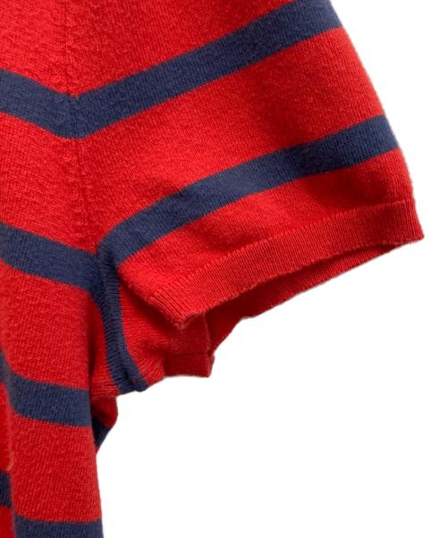 POLO RALPH LAUREN（ポロ・ラルフローレン）POLO RALPH LAUREN (ポロ・ラルフローレン) ストライプ ショートスリーブ セーター レッド×ネイビー サイズ:Sの古着・服飾アイテム