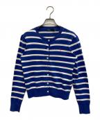POLO RALPH LAURENポロ・ラルフローレン）の古着「ストライプド コットンブレンドカーディガン」｜ブルー×ホワイト