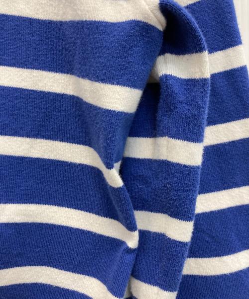 POLO RALPH LAUREN（ポロ・ラルフローレン）POLO RALPH LAUREN (ポロ・ラルフローレン) ストライプド コットンブレンドカーディガン ブルー×ホワイト サイズ:Sの古着・服飾アイテム