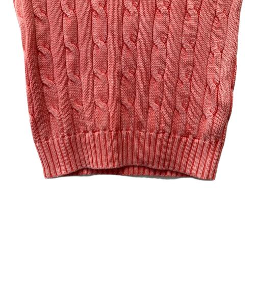 POLO RALPH LAUREN（ポロ・ラルフローレン）POLO RALPH LAUREN (ポロ・ラルフローレン) Cotton Cable Short -Sleeve Sweater  /コットンケーブルニット ピンク サイズ:XSの古着・服飾アイテム