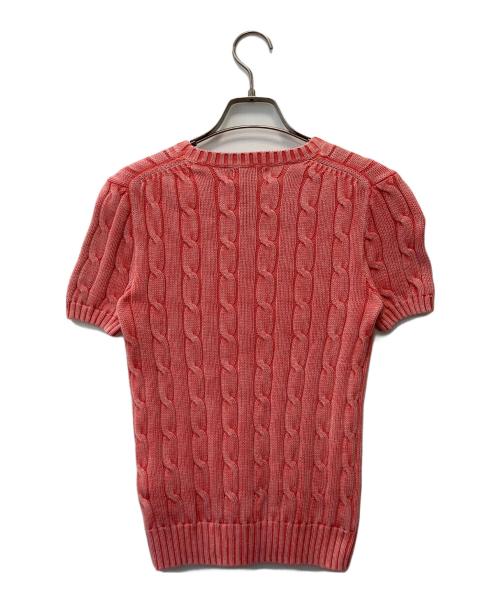 POLO RALPH LAUREN（ポロ・ラルフローレン）POLO RALPH LAUREN (ポロ・ラルフローレン) Cotton Cable Short -Sleeve Sweater  /コットンケーブルニット ピンク サイズ:XSの古着・服飾アイテム
