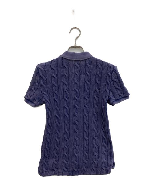 POLO RALPH LAUREN（ポロ・ラルフローレン）POLO RALPH LAUREN (ポロ・ラルフローレン) ケーブルニットポロシャツ/ガーメントウォッシュ加工 ネイビー サイズ:Sの古着・服飾アイテム
