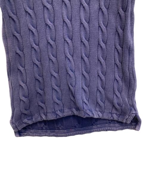 POLO RALPH LAUREN（ポロ・ラルフローレン）POLO RALPH LAUREN (ポロ・ラルフローレン) ケーブルニットポロシャツ/ガーメントウォッシュ加工 ネイビー サイズ:Sの古着・服飾アイテム